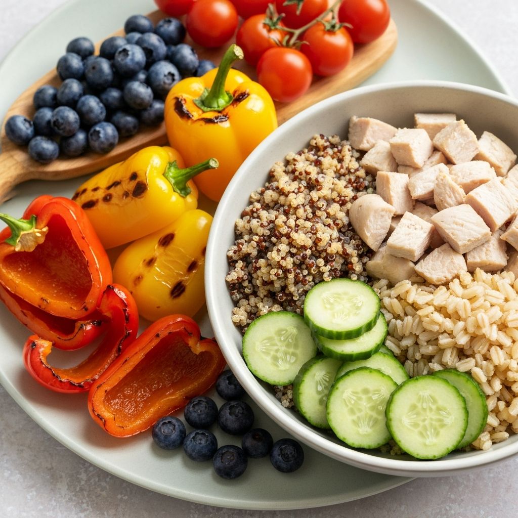 Balanced meal with various food groups